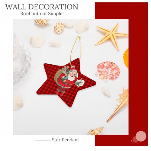 Christmas Star Shape Porcelain Ornament