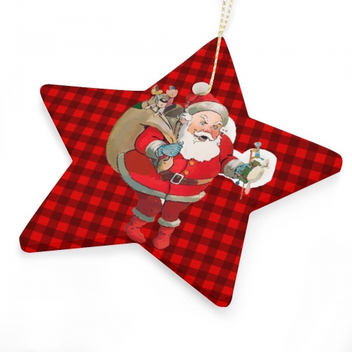 Christmas Star Shape Porcelain Ornament