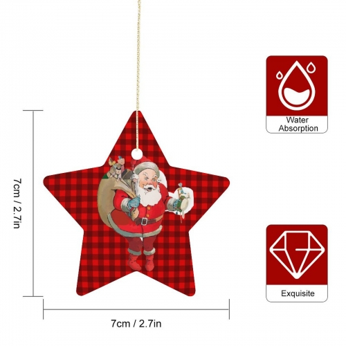 Christmas Star Shape Porcelain Ornament