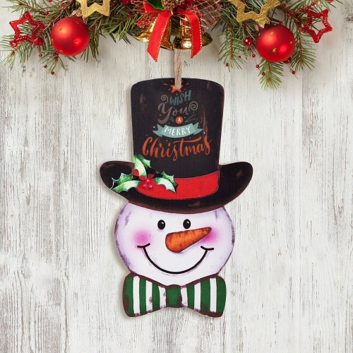 Christmas Snowman Wood Hanger