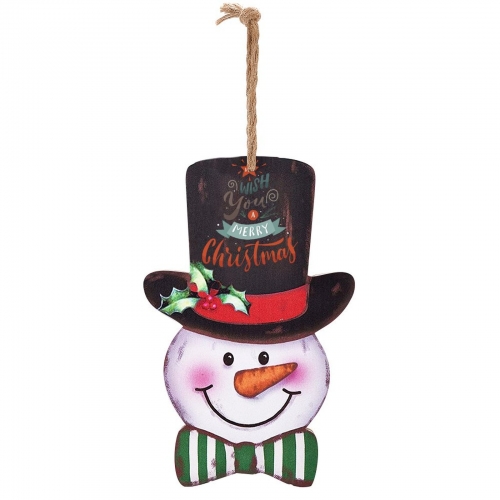 Christmas Snowman Wood Hanger