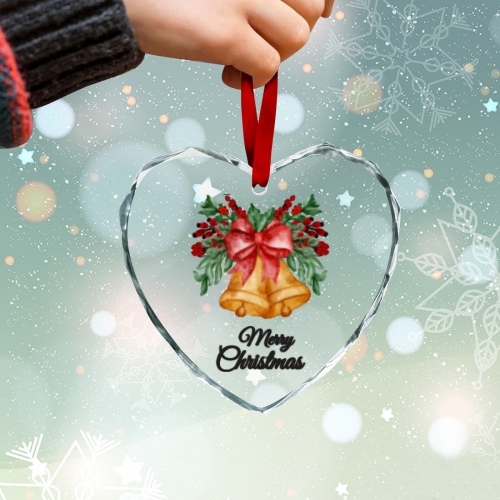 Personalized Crystal Glass Heart Ornament