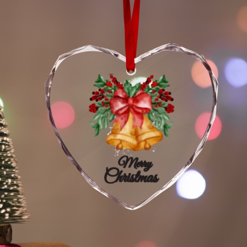 Personalized Crystal Glass Heart Ornament