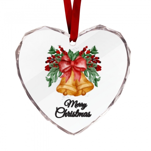 Personalized Crystal Glass Heart Ornament