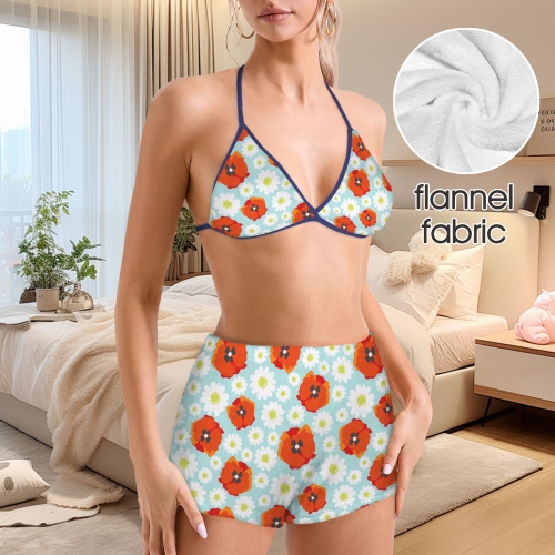 Women's Bikini Top & Shorts Pajama Set (Model Sets 28)