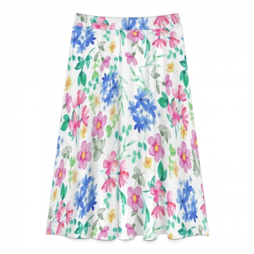 All Over Print Pleated Skirt