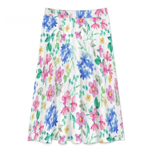 All Over Print Pleated Skirt