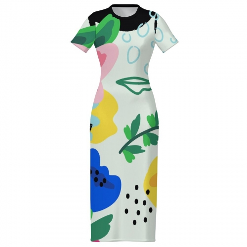 Short Sleeve Bodycon Maxi Dress