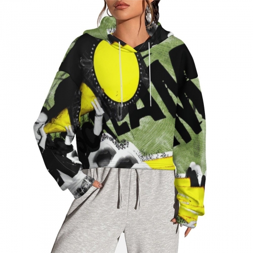 All-Over Print Cropped Hoodie