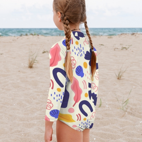 Little Girls' Long Sleeve One-Piece Swimsuit (Model S61)