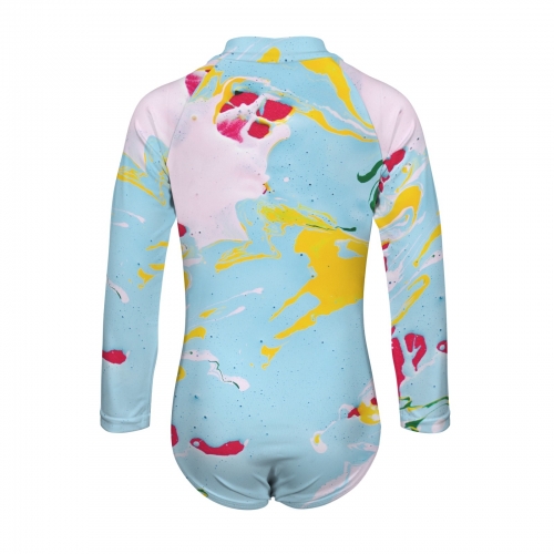 Big Girls' Long Sleeve One-Piece Swimsuit (Model S61)