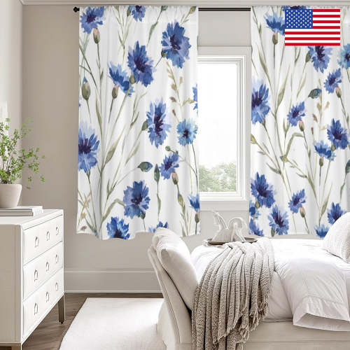 Window Curtain 52"x63" (2-Piece) | Ships from USA