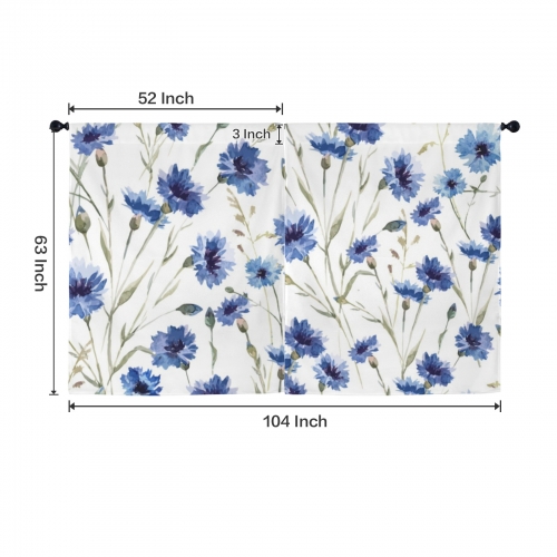Window Curtain 52"x63" (2-Piece) | Ships from USA