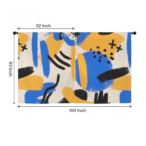 Custom Window Curtain 52"x63" (2-Piece)