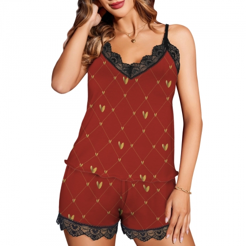 Women's Lace-Trimmed Cami & Shorts Set(Model Sets 29)