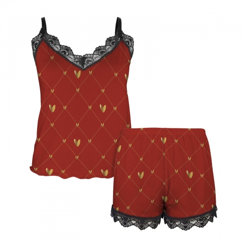 Women's Lace-Trimmed Cami & Shorts Set(Model Sets 29)