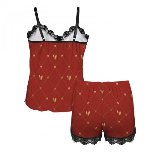 Women's Lace-Trimmed Cami & Shorts Set(Model Sets 29)