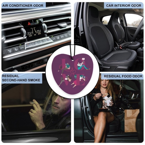 Car Air Freshener (Five Pcs)(Love Form/Rhombus)