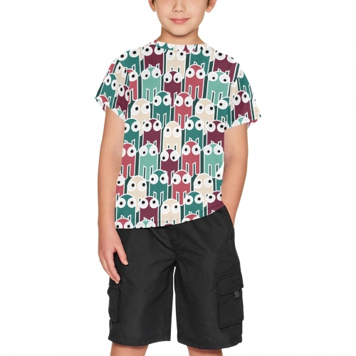 Big Boys' All Over Print Crew Neck T-Shirt(T40-2)(Made in Queens)