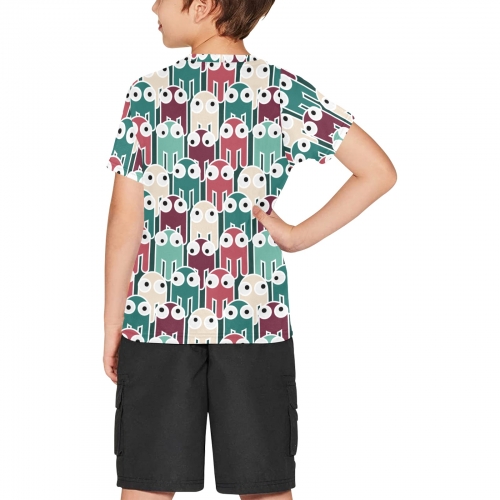 Big Boys' All Over Print Crew Neck T-Shirt(T40-2)(Made in Queens)