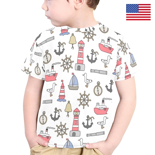 Little Kids' All Over Print Crew Neck T-Shirt(T40-2) |  Ships from USA
