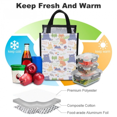 Foldable Lunch Bag with Mesh Pockets