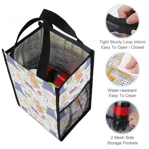 Foldable Lunch Bag with Mesh Pockets