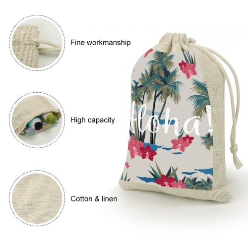 Small Cotton Linen Drawstring Bags(8 Pcs)