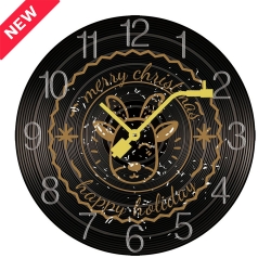 Wood Record Wall Clock(Black)