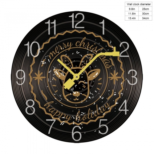Wood Record Wall Clock(Black)