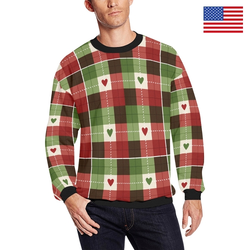 Men's All Over Print Fuzzy Sweatshirt(Model H18) | Ships from USA