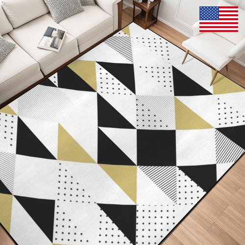 84x60 Inch Area Rug with Black Binding | Ships from USA