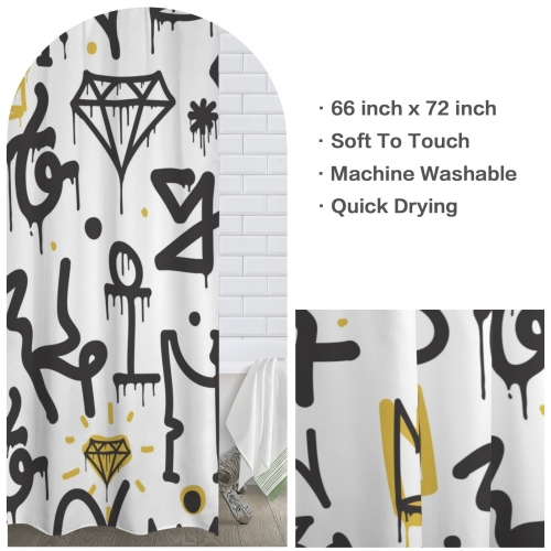 Shower Curtain 66x72inch（Made in Queens）