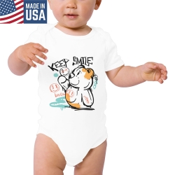 Baby Short Sleeve Unisex Bodysuits (Front Printing)（Made in USA）