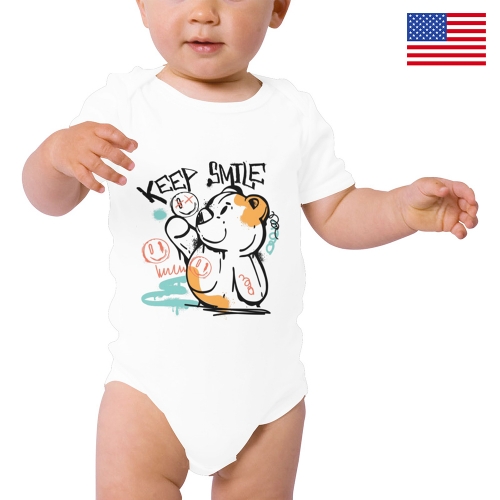 Baby Short Sleeve Unisex Bodysuits (Front Printing) | Ships from USA