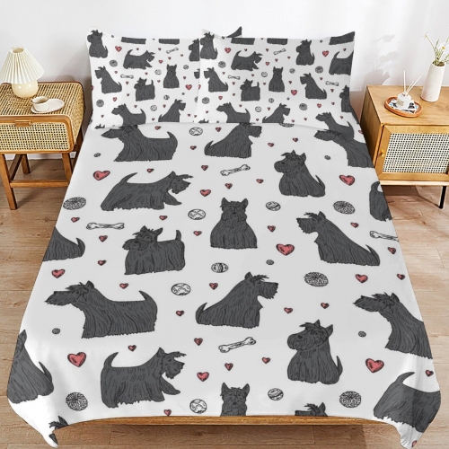 3-Piece Bedding Set (1 Duvet Cover + 2 Pillow Shams) – 86"×70"