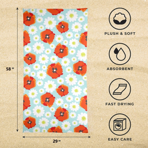 Beach Towel 29"x58"(NEW)(Made in USA)