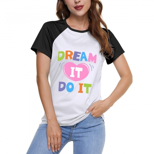 Women's Short Sleeve Raglan T-Shirt（Front Printing）
