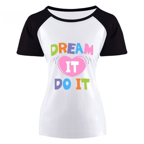 Women's Short Sleeve Raglan T-Shirt（Front Printing）