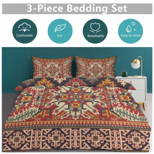 3-Piece Bedding Set (1 Duvet Cover + 2 Pillow Shams) – 79"×90"