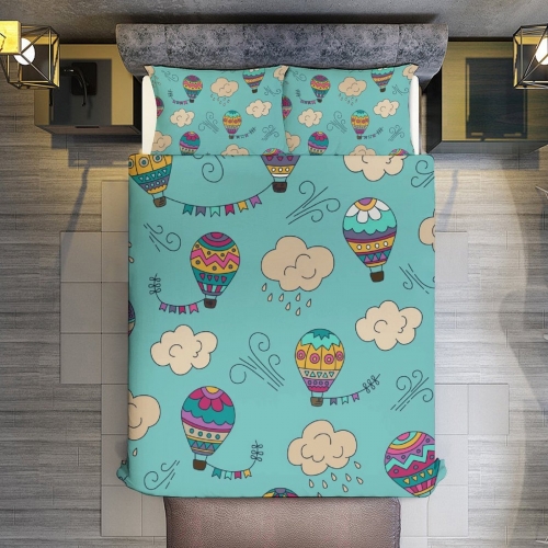 3-Piece Bedding Set (1 Duvet Cover + 2 Pillow Shams) – 90"×90"
