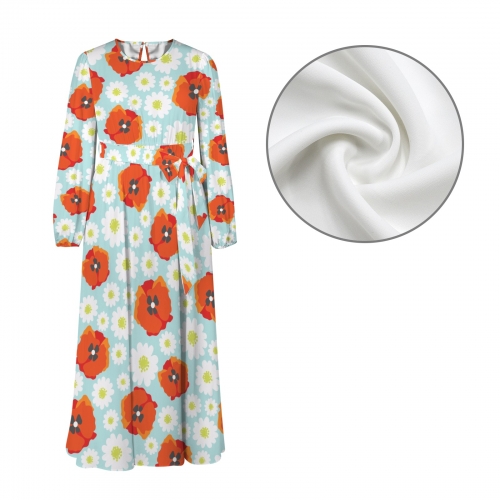 Personalized Round Neck Belted Maxi Dress