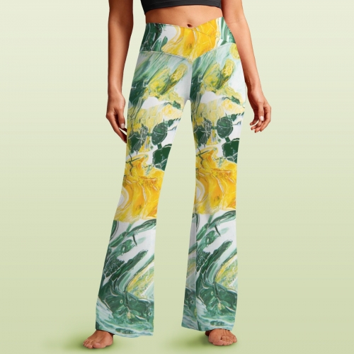 Women's V-Crossover High Waisted Flare Leggings