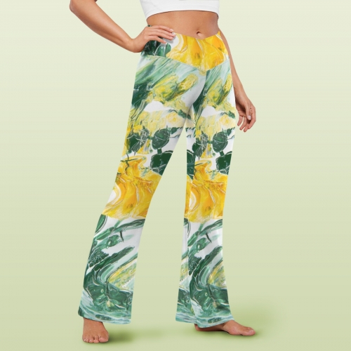 Women's V-Crossover High Waisted Flare Leggings