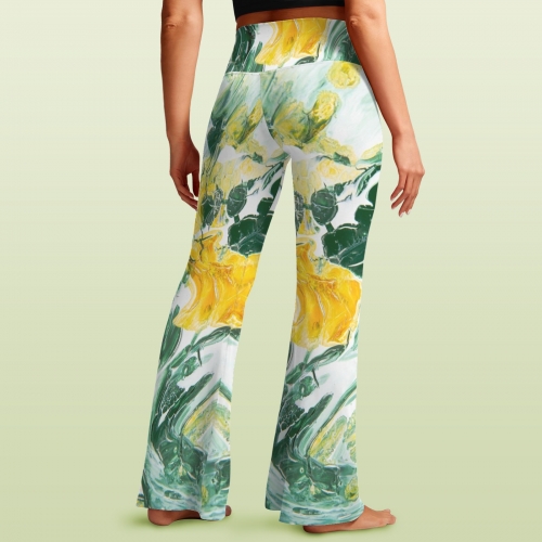 Women's V-Crossover High Waisted Flare Leggings
