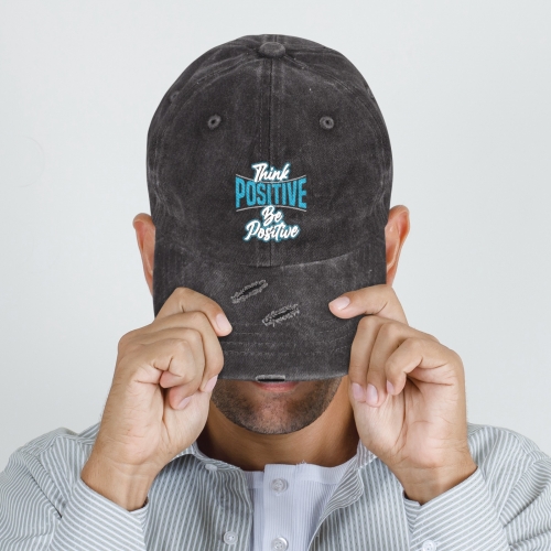 Distressed Baseball Cap(Black Broken Marks)(Made in CA)
