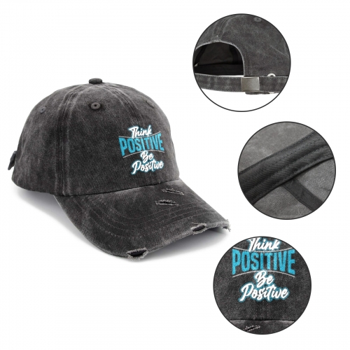 Distressed Baseball Cap(Black Broken Marks)(Made in CA)