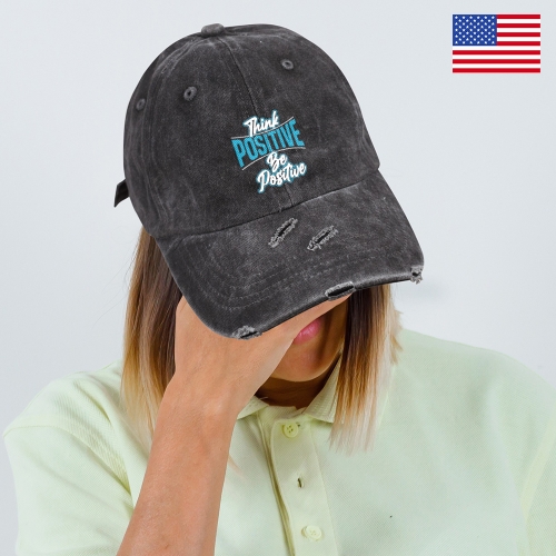 Distressed Baseball Cap(Black Broken Marks) | Ships from USA