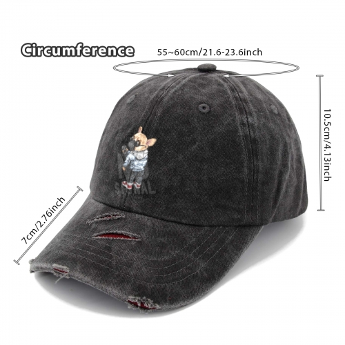 Distressed Baseball Cap(Red Broken Marks)(Made in CA)