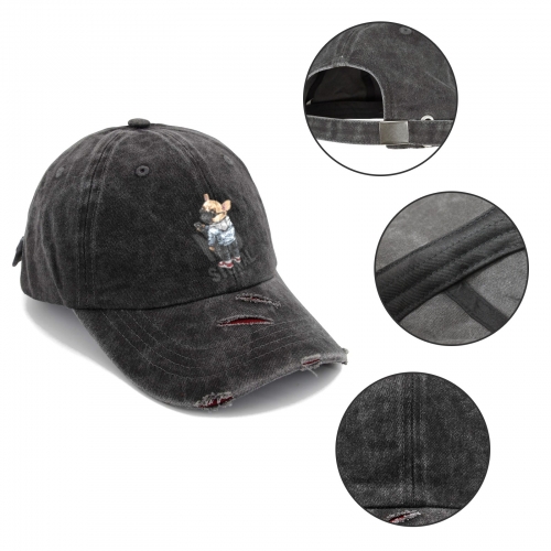 Distressed Baseball Cap(Red Broken Marks)(Made in CA)
